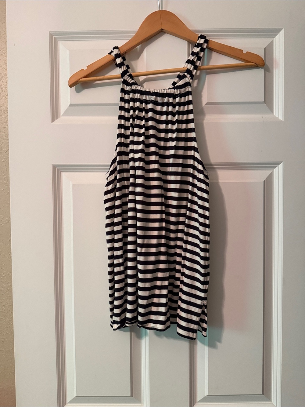 Ann Taylor Black and White Striped Tank Camisole